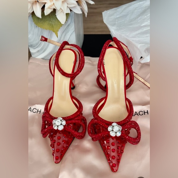 Mach & Mach Double Crystalized High Heel Bow Shoe with Ankle Straps 100m size36 - Picture 11 of 12